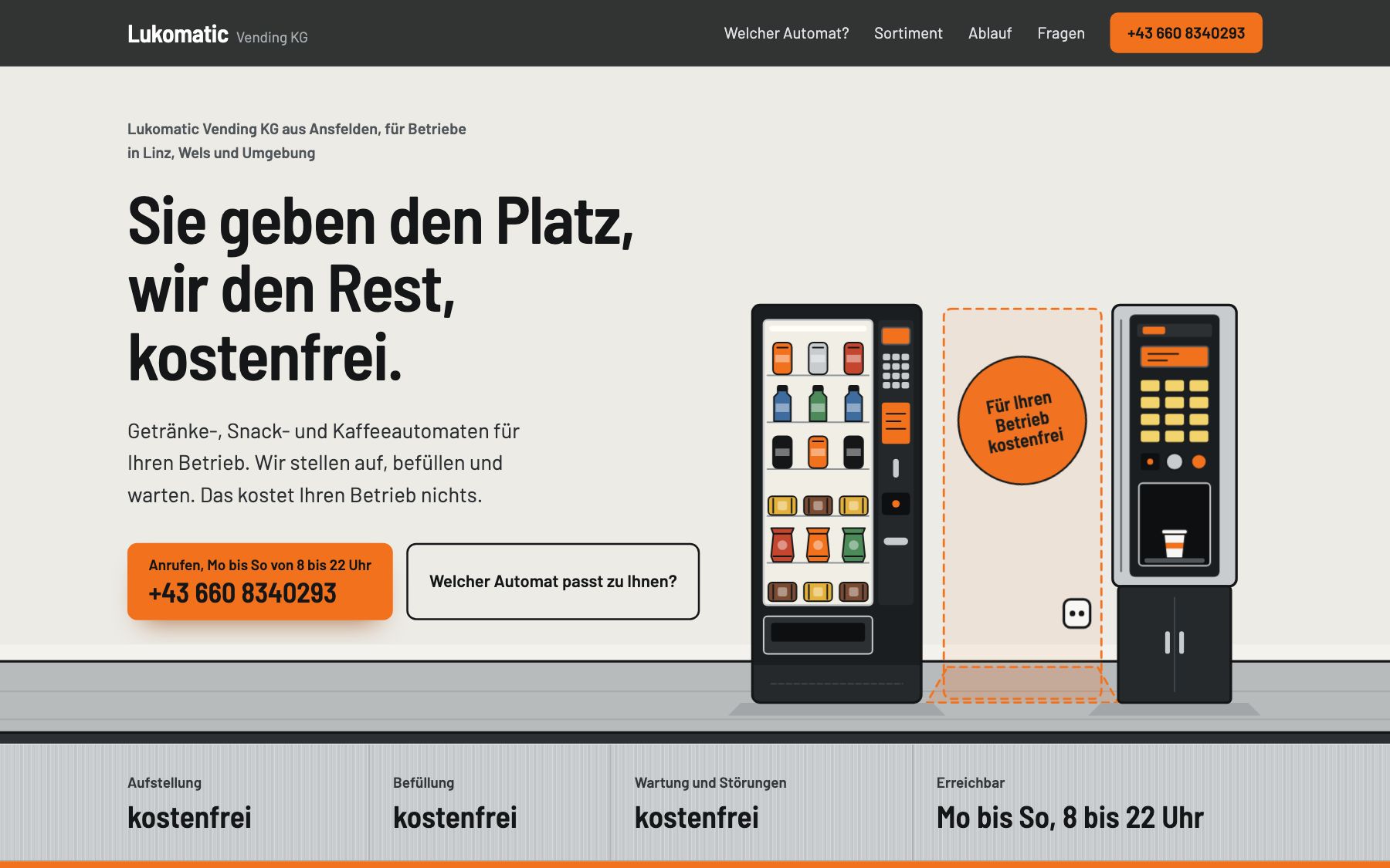 Startseite Lukomatic am Desktop
