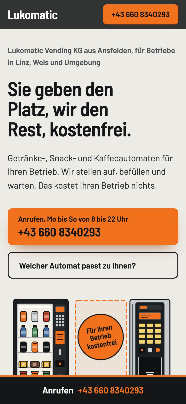 Dieselbe Seite am Handy